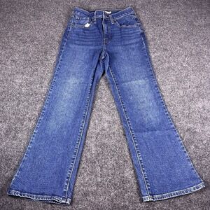 Levi's High Waisted Crop Flare Jeans Women's W27 L27 Medium Blue Wash Denim